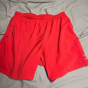 Red gymshark sport shorts